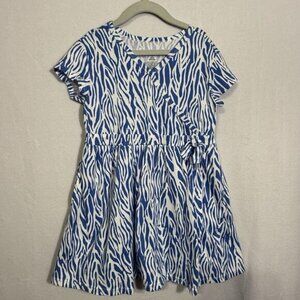 Diane Von Furstenberg x Target Blue Sea Twig Faux Wrap Dress Girls S 6-7 Pockets